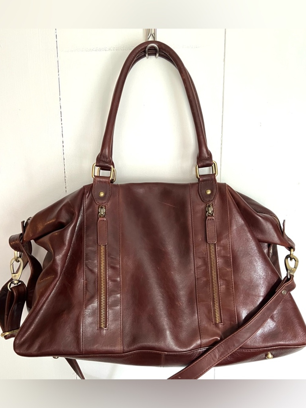 The Leather Store UK Brown Rustic Small Weekender Duffle Bag Travel